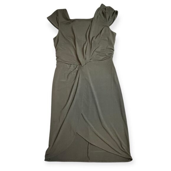 VICTORIA’S SECRET Women’s Black Short Sleeve Ruched Front Sheath Dress Size Medi - Picture 1 of 4